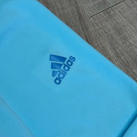 ADIDAS Men’s Light Blue Long Sleeve 1/4 Zip Pullover - Picture 3 of 8